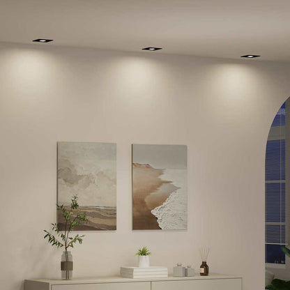 Spotlight 6 pcs Schwarz 9 x 9 x 2 cm Aluminium