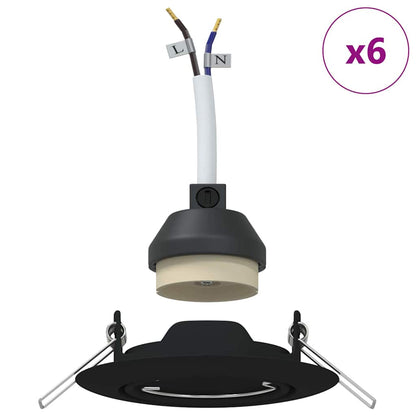 Spotlight 6 pcs Schwarz 9 x 9 x 2,5 cm Metall
