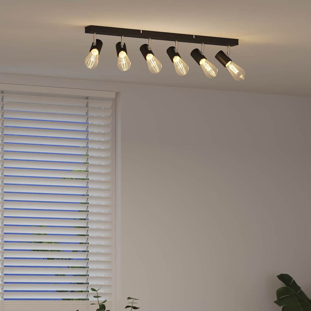 Deckenstrahler mit Strahlern Schwarz 73 x 6,5 x 11,5 cm Metall