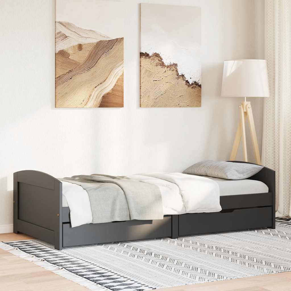 vidaXL Tagesbett mit 2 Schubladen ohne Matratze IRUN Schwarz 90x200cm