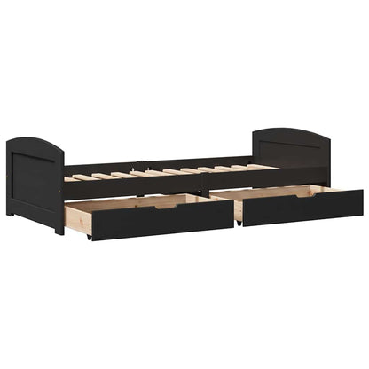 vidaXL Tagesbett mit 2 Schubladen ohne Matratze IRUN Schwarz 90x200cm