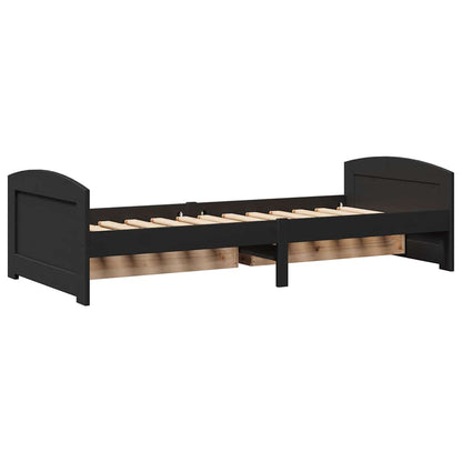 vidaXL Tagesbett mit 2 Schubladen ohne Matratze IRUN Schwarz 90x200cm
