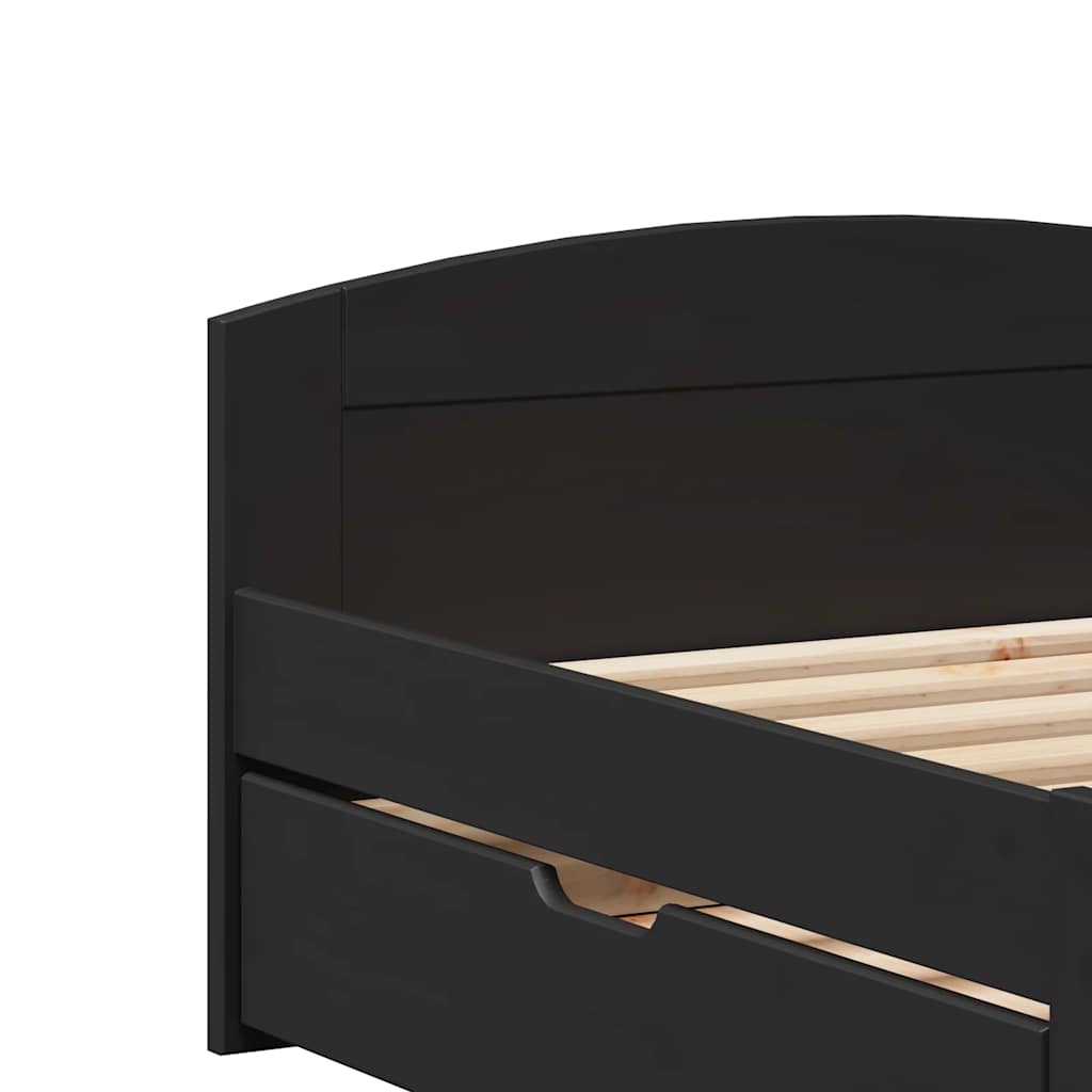 vidaXL Tagesbett mit 2 Schubladen ohne Matratze IRUN Schwarz 90x200cm