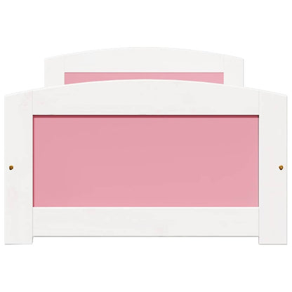 vidaXL Tagesbett mit 2 Schubladen ohne Matratze Weiß Rosa 90x200cm