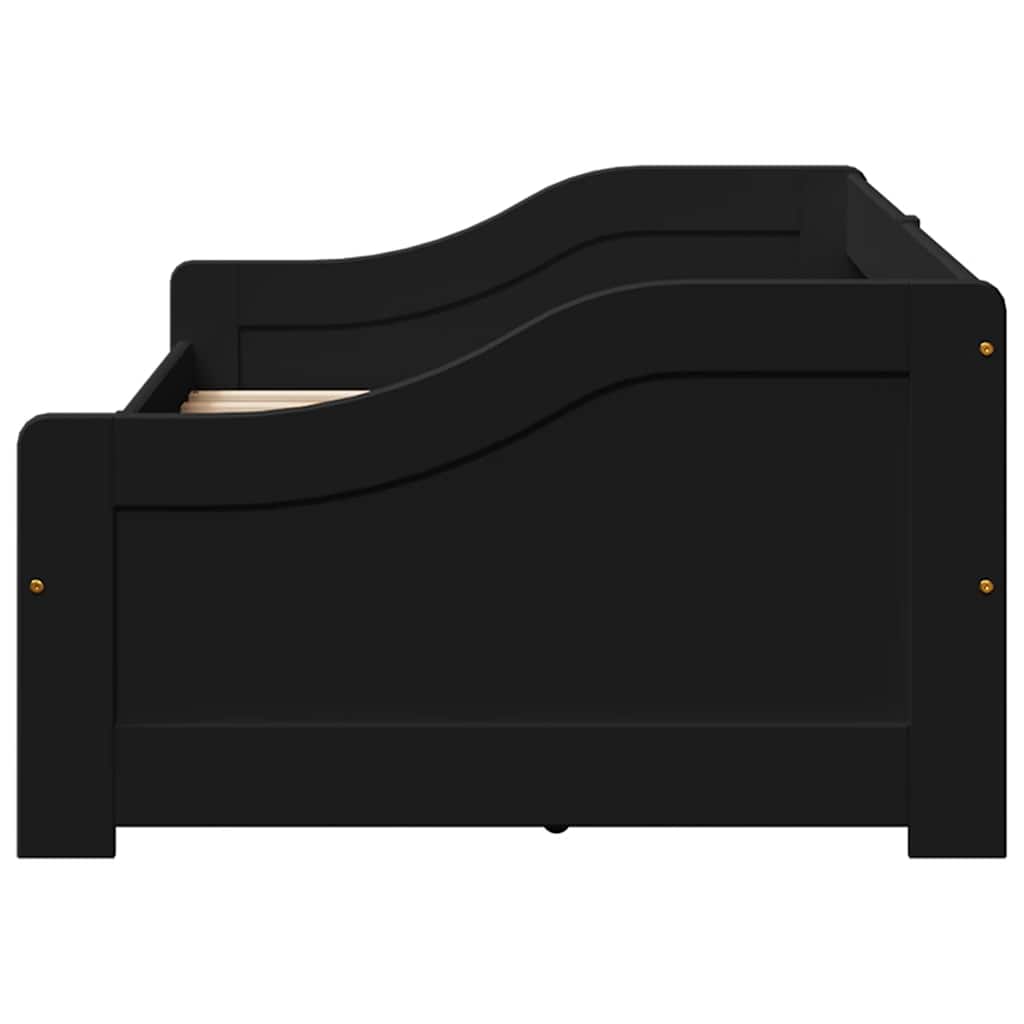 vidaXL Lit de repos avec 2 tiroirs sans matelas IRUN Noir 90x200cm