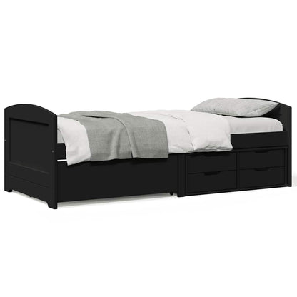 vidaXL Tagesbett mit 5 Schubladen ohne Matratze IRUN Schwarz 90x200cm