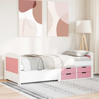 vidaXL Tagesbett mit 5 Schubladen ohne Matratze Weiß Rosa 90x200cm