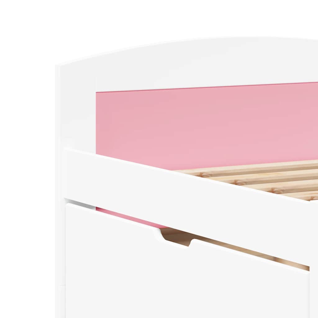 vidaXL Tagesbett mit 5 Schubladen ohne Matratze Weiß Rosa 90x200cm