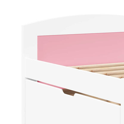 vidaXL Tagesbett mit 5 Schubladen ohne Matratze Weiß Rosa 90x200cm