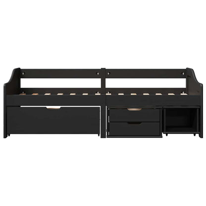 vidaXL Tagesbett mit 3 Schubladen ohne Matratze IRUN Schwarz 90x200cm