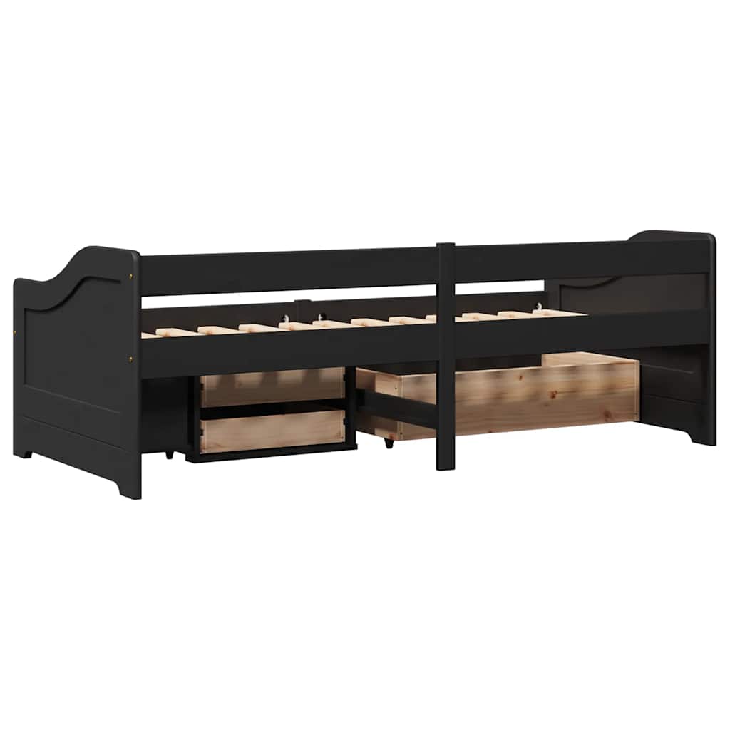 vidaXL Tagesbett mit 3 Schubladen ohne Matratze IRUN Schwarz 90x200cm