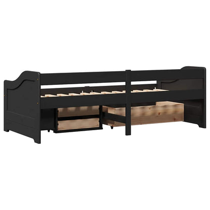 vidaXL Tagesbett mit 3 Schubladen ohne Matratze IRUN Schwarz 90x200cm