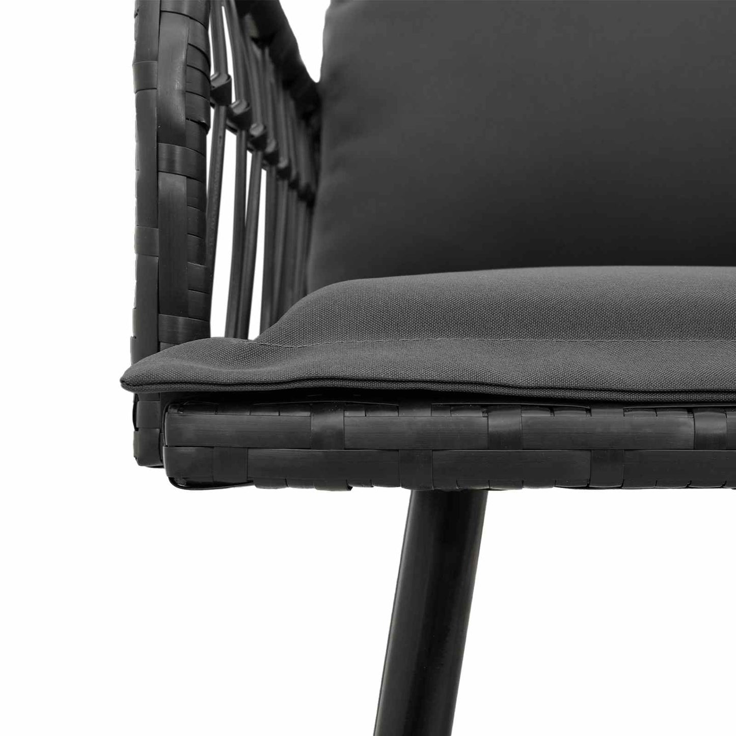 Gartenbank mit Kissen Anthrazit 114 x 64 x 90cm Stahl