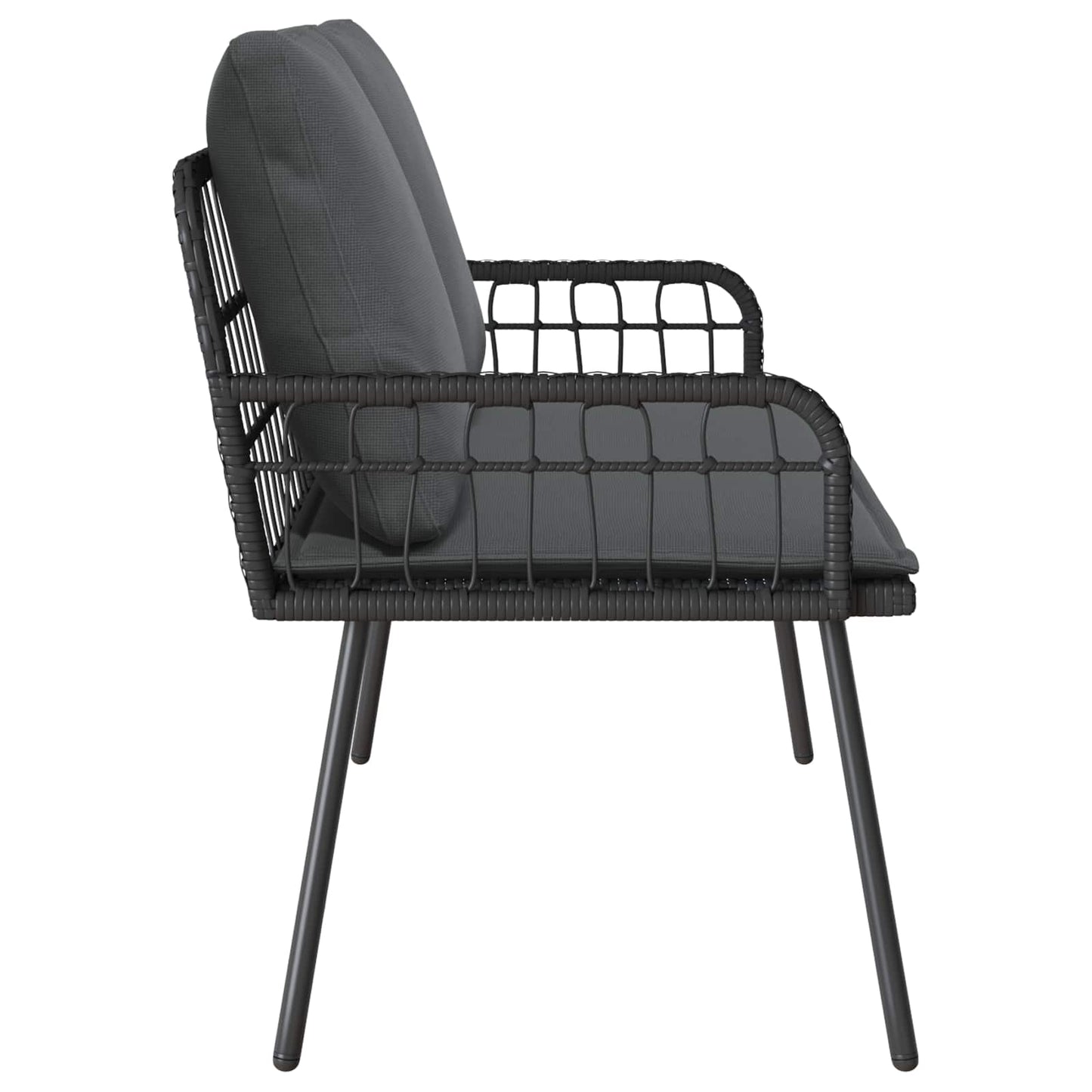 Gartenbank mit Kissen Anthrazit 114 x 64 x 90cm Stahl