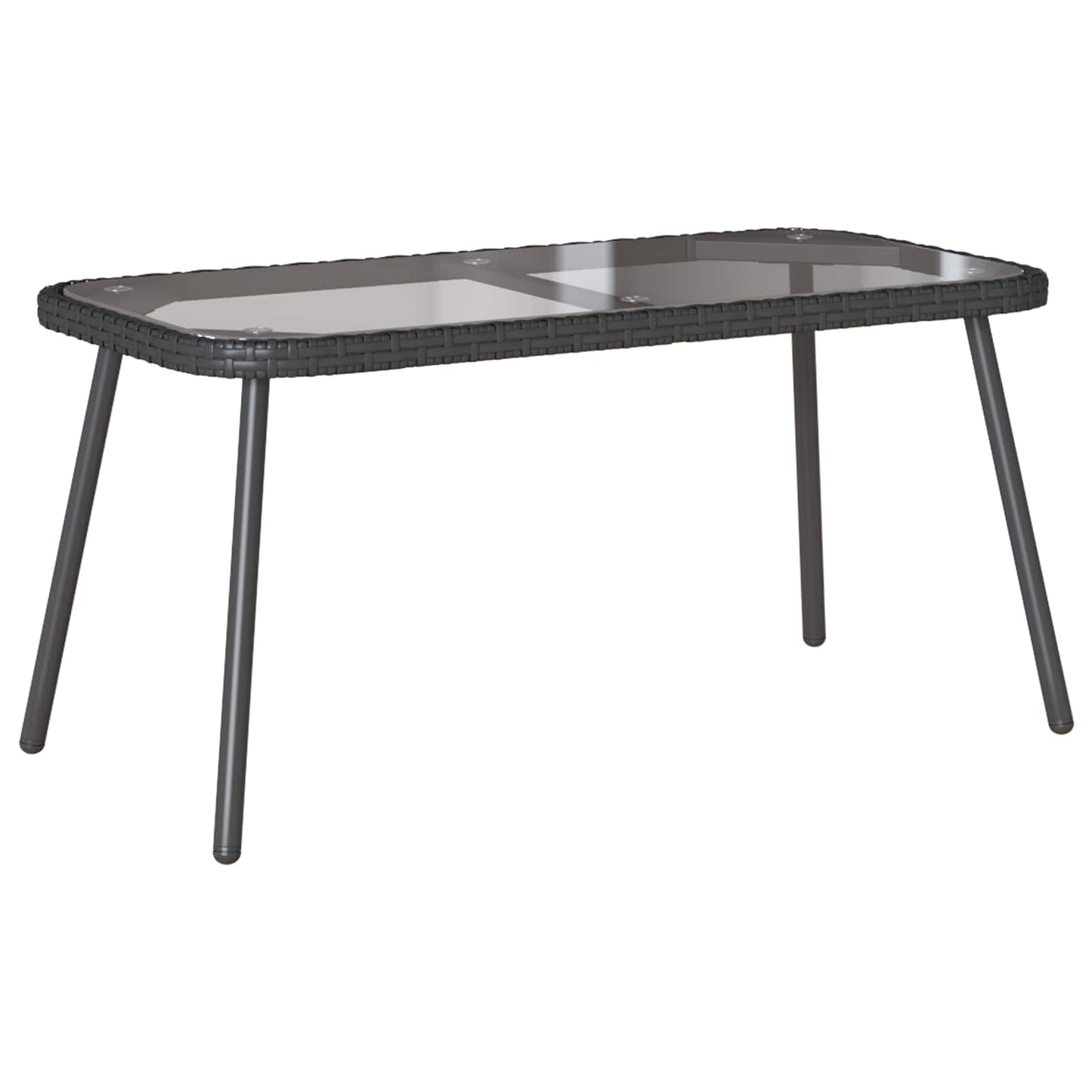 vidaXL Couchtisch Schwarz 90 x 45 x 43 cm Poly-Rattan und Glas