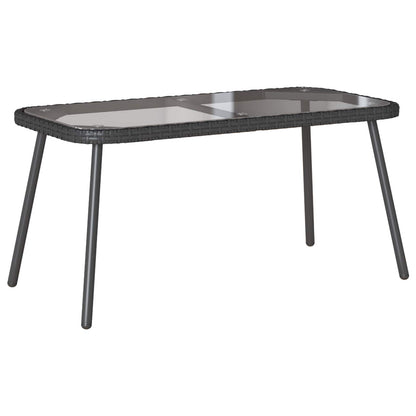 vidaXL Couchtisch Schwarz 90 x 45 x 43 cm Poly-Rattan und Glas