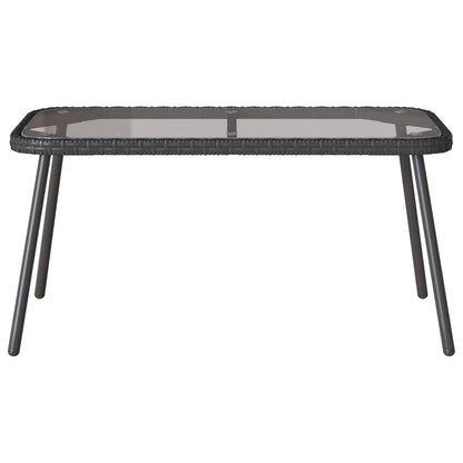 vidaXL Couchtisch Schwarz 90 x 45 x 43 cm Poly-Rattan und Glas