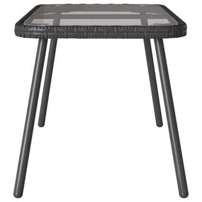 vidaXL Couchtisch Schwarz 90 x 45 x 43 cm Poly-Rattan und Glas