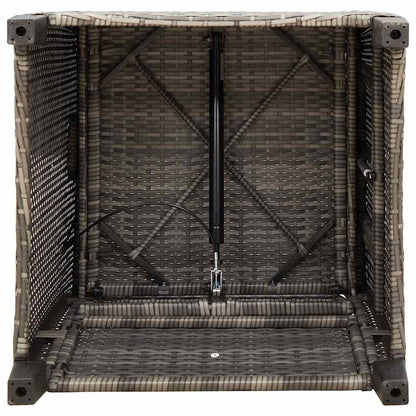 vidaXL Gartensessel mit Beistelltisch Verstellbar Grau Poly Rattan