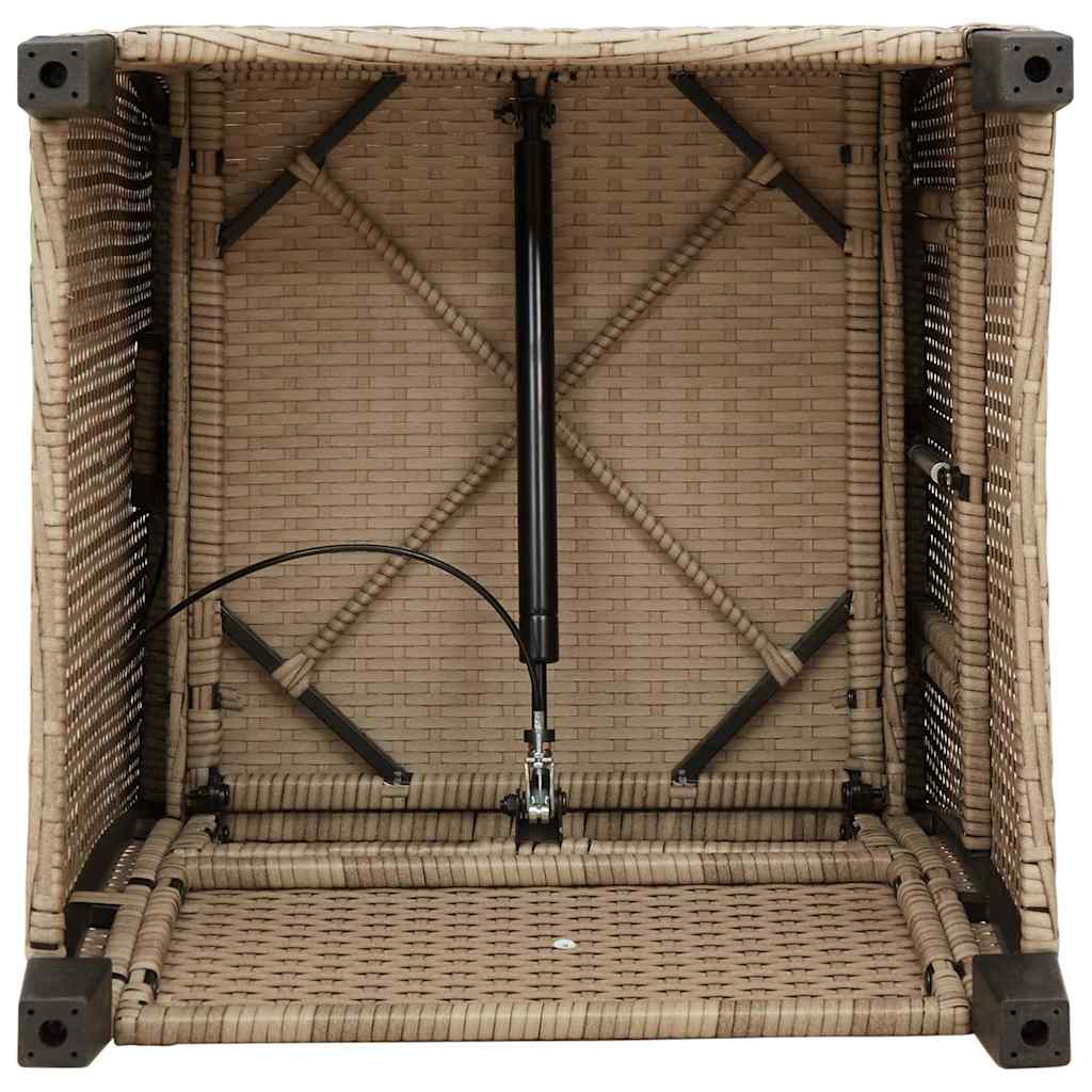 vidaXL Gartensessel mit Beistelltisch Verstellbar Beige Poly Rattan