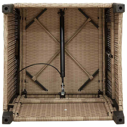 vidaXL Gartensessel mit Beistelltisch Verstellbar Beige Poly Rattan