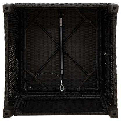vidaXL Gartensessel mit Beistelltisch Verstellbar Schwarz Poly Rattan