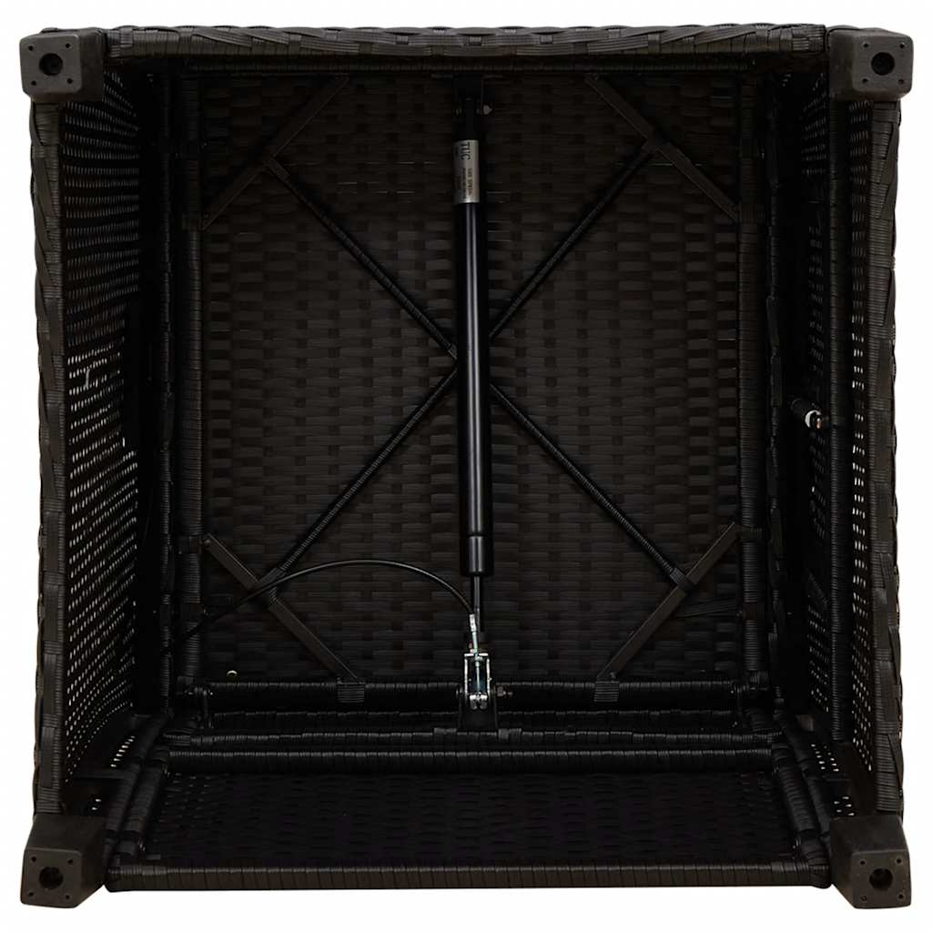 vidaXL Gartensessel mit Beistelltisch Verstellbar Schwarz Poly Rattan