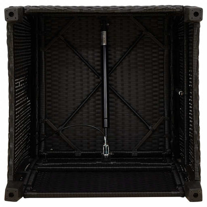 vidaXL Gartensessel mit Beistelltisch Verstellbar Schwarz Poly Rattan