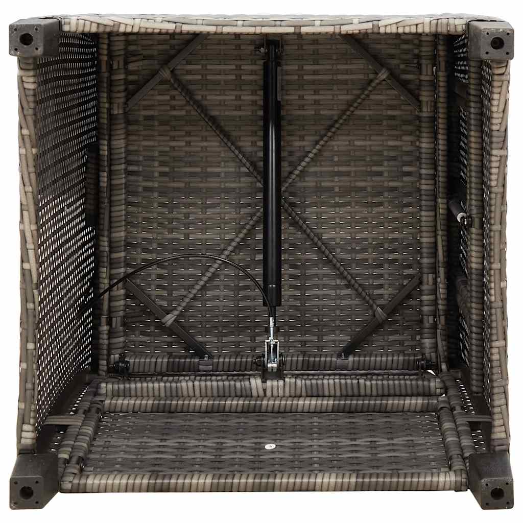 vidaXL Fauteuil de jardin avec table d'appoint réglable Gris Résine tressée