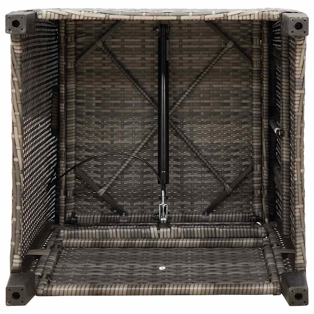 vidaXL Fauteuil de jardin avec table d'appoint réglable Gris Résine tressée