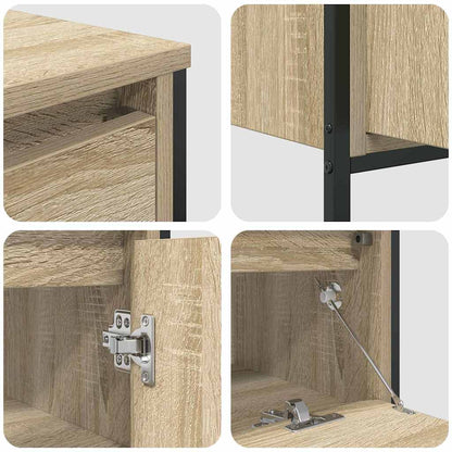 vidaXL Badezimmermöbel-Set mit Regal 3 pcs Sonoma-Eiche Holzwerkstoff