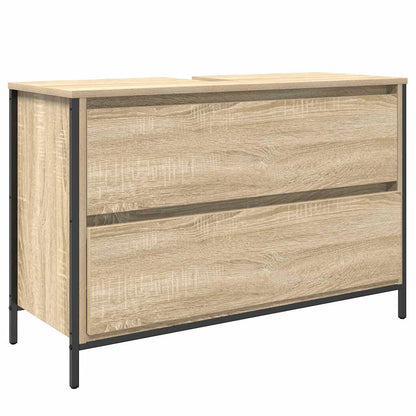 vidaXL Badezimmermöbel-Set mit Regal 3 pcs Sonoma-Eiche Holzwerkstoff