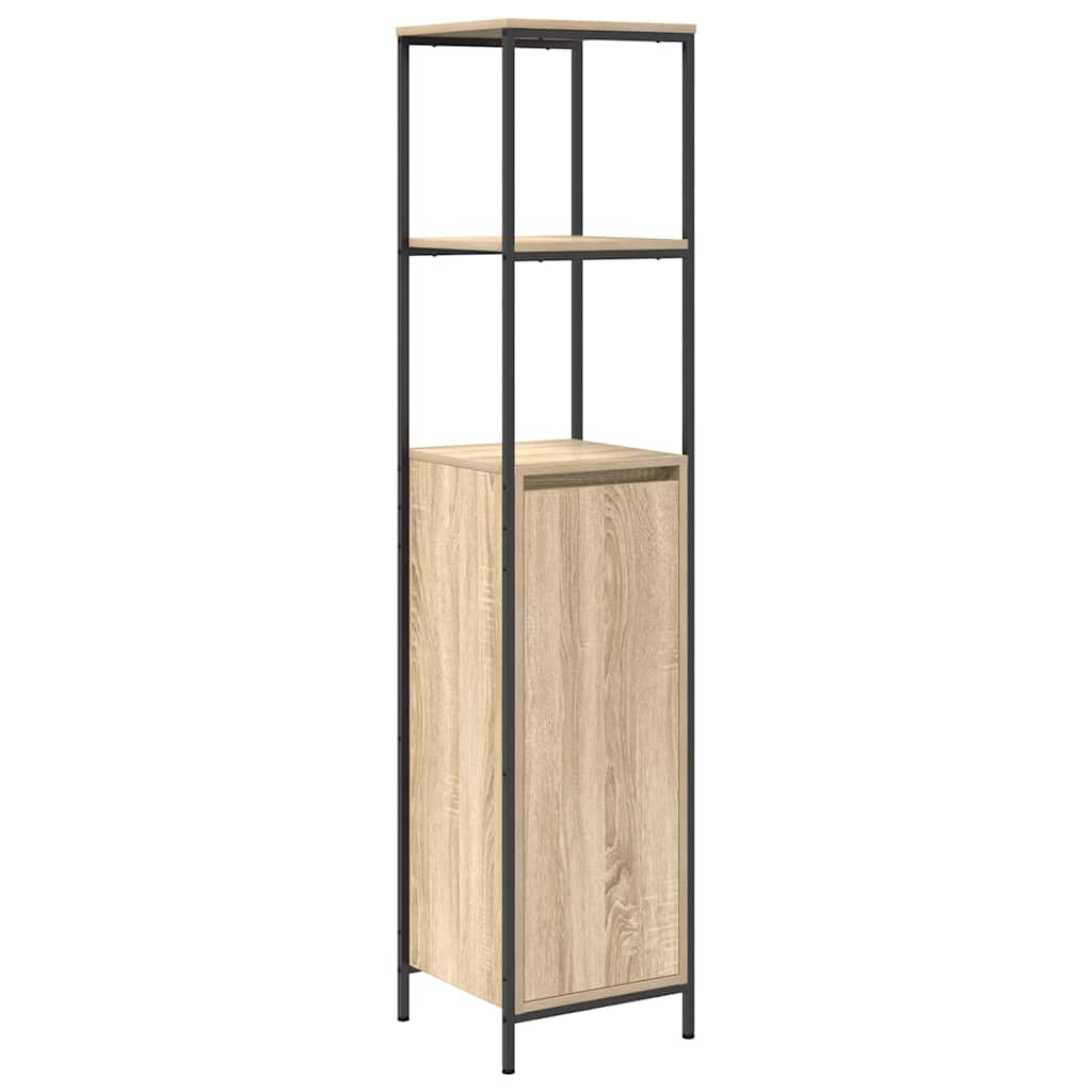 vidaXL Badezimmermöbel-Set mit Regal 3 pcs Sonoma-Eiche Holzwerkstoff