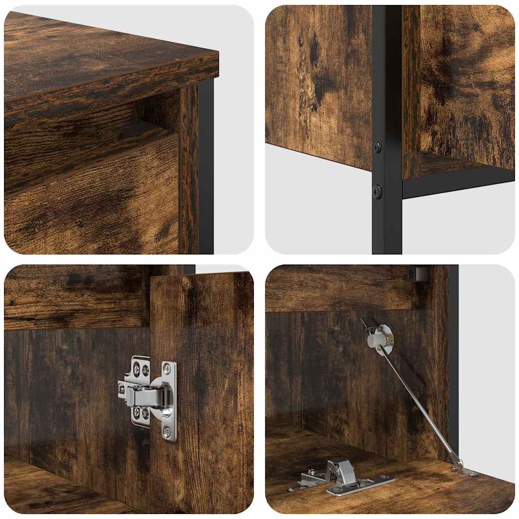 vidaXL Badezimmermöbel-Set 3 pcs Geräucherte Eiche Holzwerkstoff