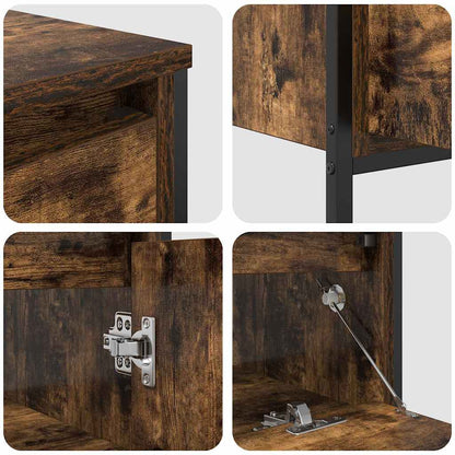 vidaXL Badezimmermöbel-Set 3 pcs Geräucherte Eiche Holzwerkstoff