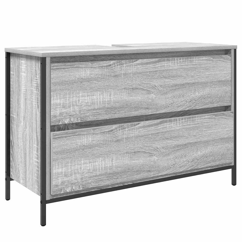 Badezimmermöbel-Set mit Regal 3 pcs Graues Sonoma Holzwerkstoff