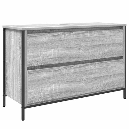 Badezimmermöbel-Set mit Regal 3 pcs Graues Sonoma Holzwerkstoff