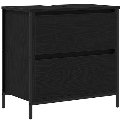 vidaXL 2-tlg. Badmöbel-Set Schwarz Eichen-Optik Holzwerkstoff