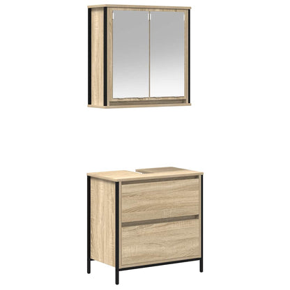 vidaXL Ensemble de meubles de salle de bain 2 pièces Aggloméré chêne Sonoma