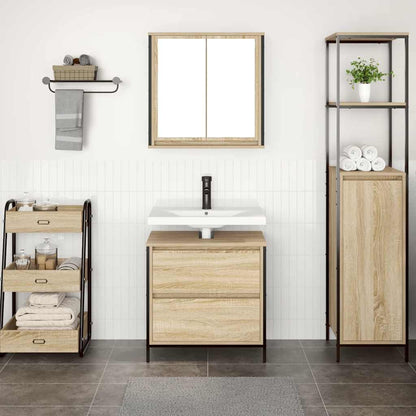 vidaXL Ensemble de meubles de salle de bain 2 pièces Aggloméré chêne Sonoma