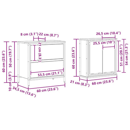vidaXL Ensemble de meubles de salle de bain 2 pièces Aggloméré chêne Sonoma