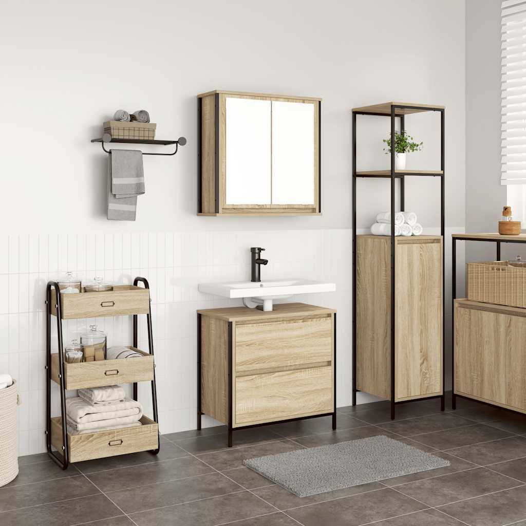vidaXL Ensemble de meubles de salle de bain 2 pièces Aggloméré chêne Sonoma