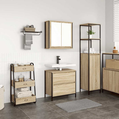 vidaXL Ensemble de meubles de salle de bain 2 pièces Aggloméré chêne Sonoma