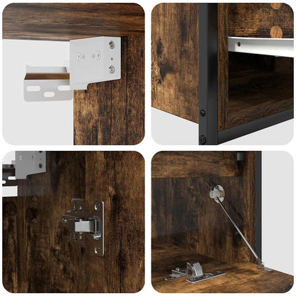 vidaXL Ensemble de meubles de salle de bain 2 pcs Bois d'ingénierie Chêne fumé