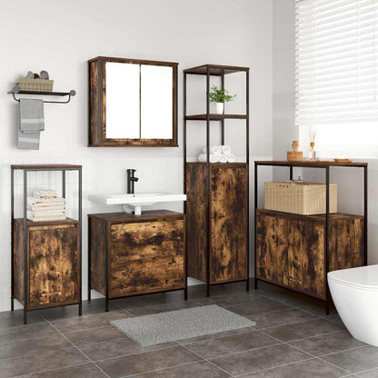 vidaXL Ensemble de meubles de salle de bain 5 pcs Marron 76,5 x 35 x 95 cm Bois d'ingénierie