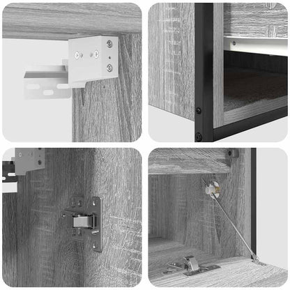 vidaXL Badezimmermöbel Set 5 pcs Grau 76,5 x 35 x 95 cm Holzwerkstoff