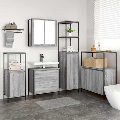 vidaXL Badezimmermöbel Set 5 pcs Grau 76,5 x 35 x 95 cm Holzwerkstoff