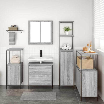 vidaXL Badezimmermöbel Set 5 pcs Grau 76,5 x 35 x 95 cm Holzwerkstoff