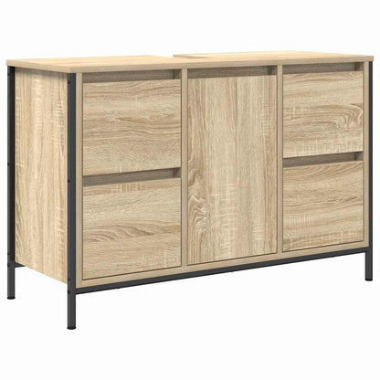 vidaXL Badezimmermöbel-Set mit Regal 2 pcs Sonoma Eiche und Schwarz