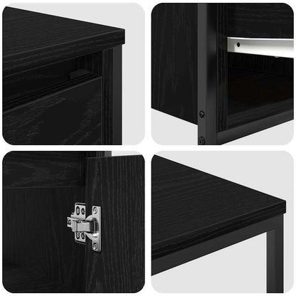 vidaXL Badezimmermöbel-Set 3 pcs Schwarz Eichen-Optik Holzwerkstoff